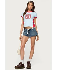 Edikted Womens Eighty Polka Dot Contrast T Shirt