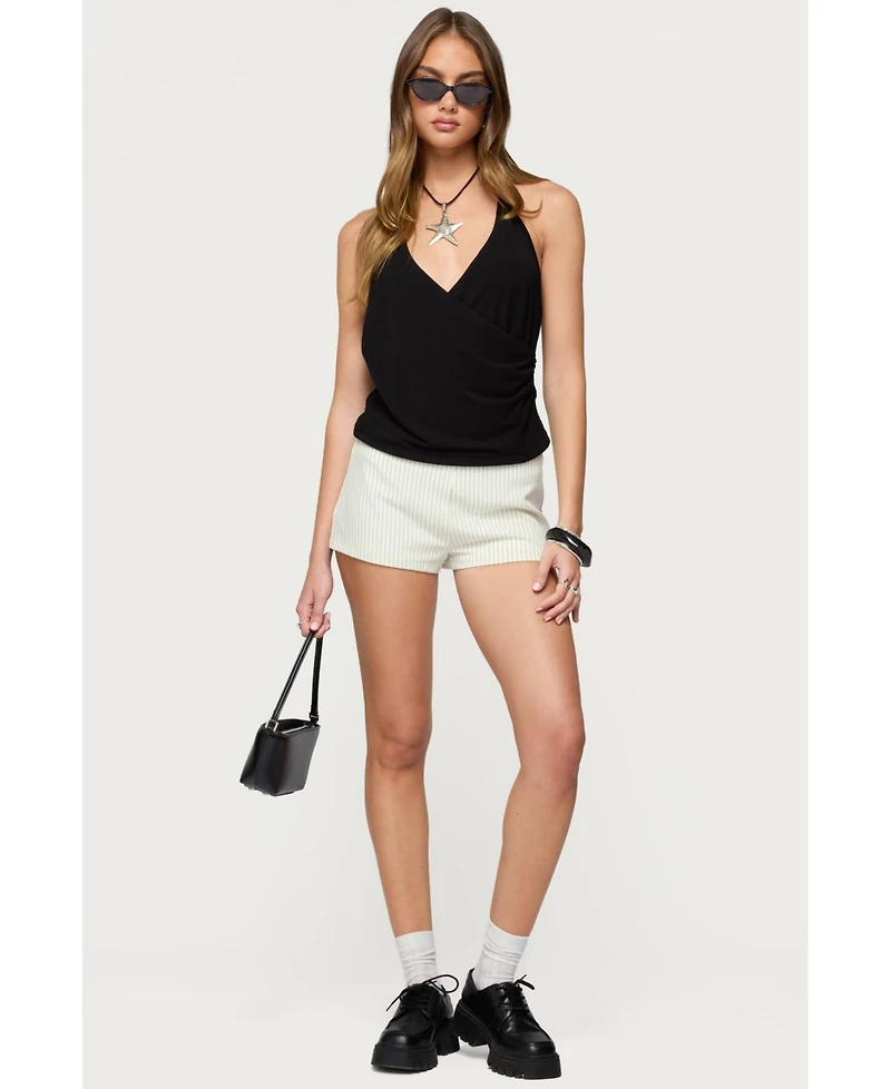 Edikted Womens Carmel V Neck Halter Top