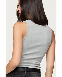 Edikted Women's Oriana Contrast Lacey V Neck Top