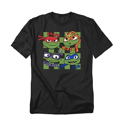 Logovision Men's Tmnt Mutant Mayhem Turtle Heads T-Shirt