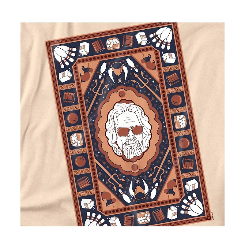 Logovision Men's The Lebowski Homage Rug Blue T-Shirt