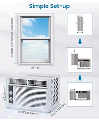 gaomon 5,000 Btu Window-Mounted Air Conditioner - Mechanical Controls, Temperature Control, Perfect for Small Bedrooms, Living Rooms, Home Offices