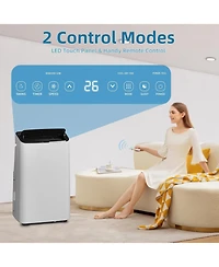 gaomon 14,000 Btu Portable Air Conditioner - 3-in-1 Cooling Unit, 48dB Ultra Quiet, Window Kits with Drainage Pipe & Remote Control, Black Top Cover