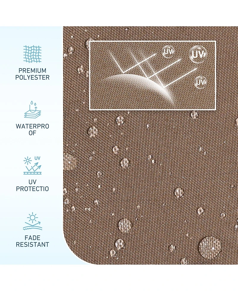 Aoodor 9FT Outdoor Patio Market Umbrella Aluminum Frame with Push Button Tilt Crank and 8 Steel Ribs, Uv Protection Waterproof