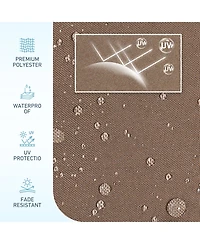 Aoodor 9FT Outdoor Patio Market Umbrella Aluminum Frame with Push Button Tilt Crank and 8 Steel Ribs, Uv Protection Waterproof