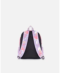 Deux par Deux Girl Little Kids Backpack Lilac Retro Flower Print - Toddler|Child