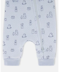 Deux par Baby Boy Cotton One-Piece and Romper Blue Bear Print