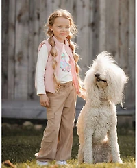 Deux par Girl Parachute Corduroy Pants with Cargo Pockets Light Pecan Brown - Toddler|Child