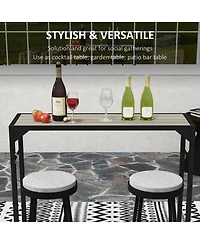 Outsunny 47" Outdoor Bar Table with Built-In Bottle Opener, Steel Frame