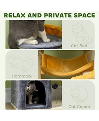 PawHut Cat Tree, 63 Inch Moon and Star Themed Cat Tower,