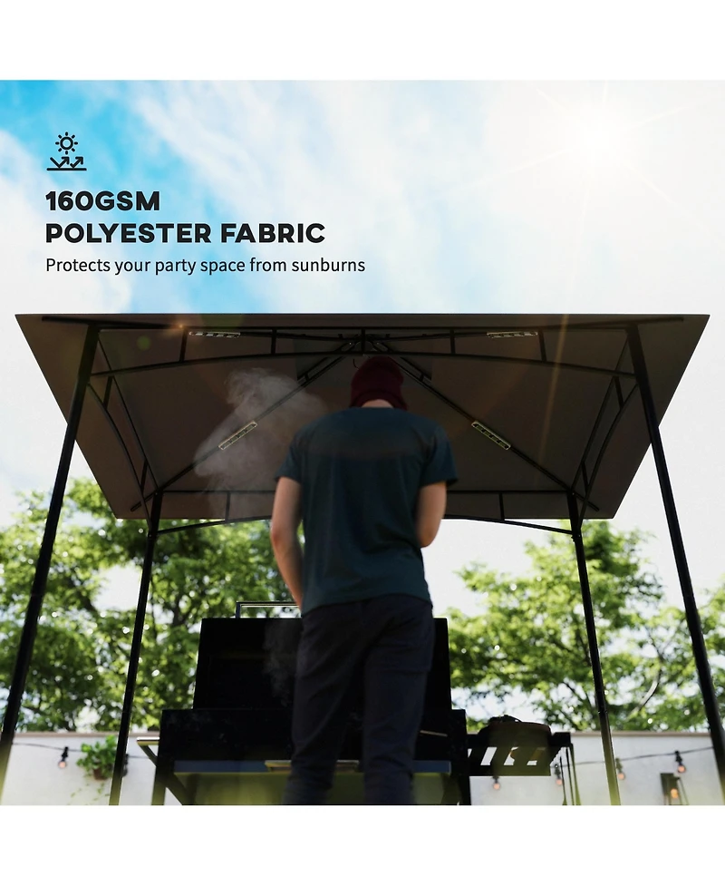 Outsunny 5' x 8' Grill Gazebo Canopy Replacement Cover Only,