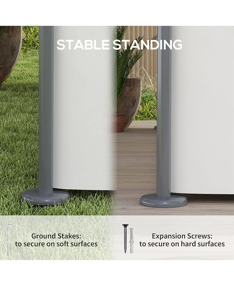 Outsunny 10' x 13' Double Roof Patio Gazebo with Curtains, Dark