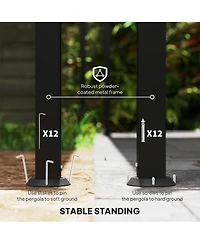 Outsunny 10' x 16' Outdoor Pergola Canopy, Metal Patio Canopy, Dark