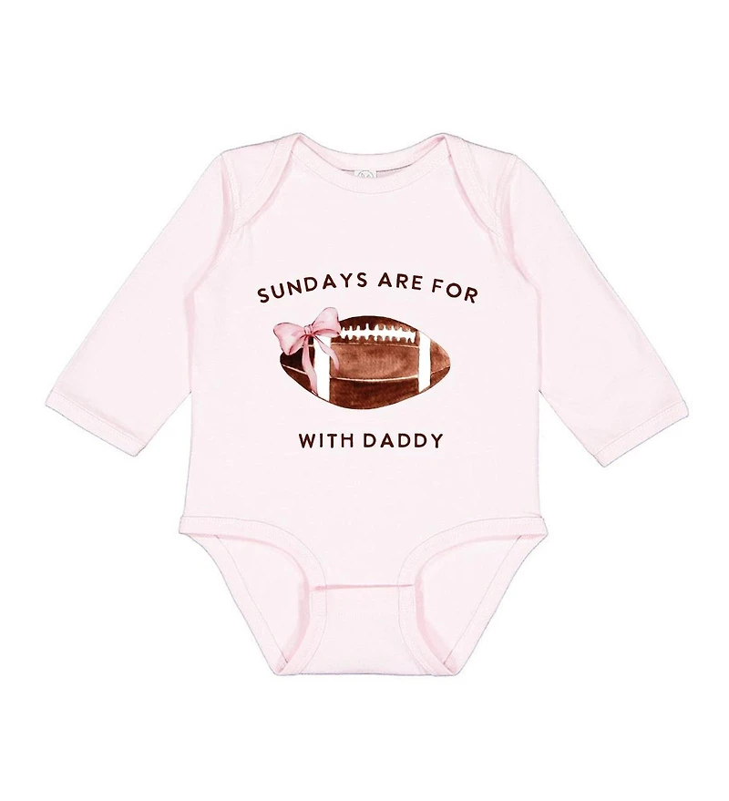 Sweet Wink Baby Girls Football With Daddy Long Sleeve Bodysuit