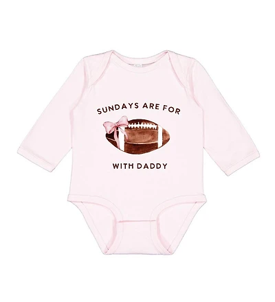 Sweet Wink Baby Girls Football With Daddy Long Sleeve Bodysuit