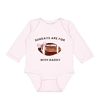 Sweet Wink Baby Girls Football With Daddy Long Sleeve Bodysuit