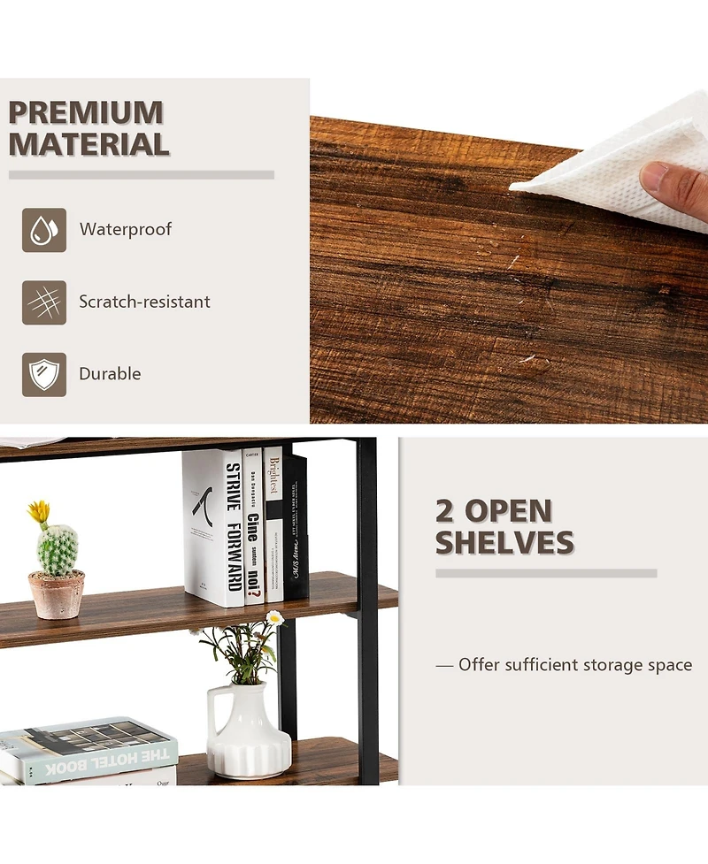 Mecale Patented 360 Free Rotating Sofa Side Table with Storage Shelves and Casters