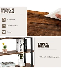 Mecale Patented 360 Free Rotating Sofa Side Table with Storage Shelves and Casters