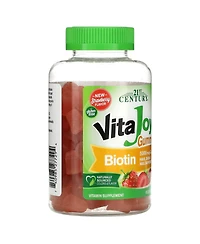 21st Century VitaJoy Biotin Gummies Strawberry 120 Vegetarian Gummies (2
