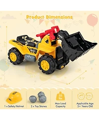 Kids Ride-On Bulldozer Toy Play Truck with Adjustable Bucket for Ages 3+ Years
