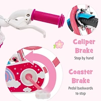 Kids Bicycle with Training Wheels and Basket for Boys and Girls Ages 3-9 - 18 Inches