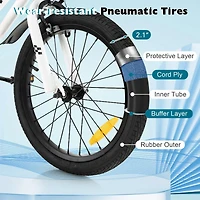 18 Feet Kids Bike with Removable Training Wheels - Black & White