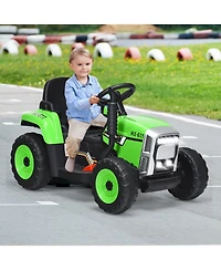 12V Ride-On Tractor with 3-Gear Shift Ground Loader for Kids 3+ Years - Green
