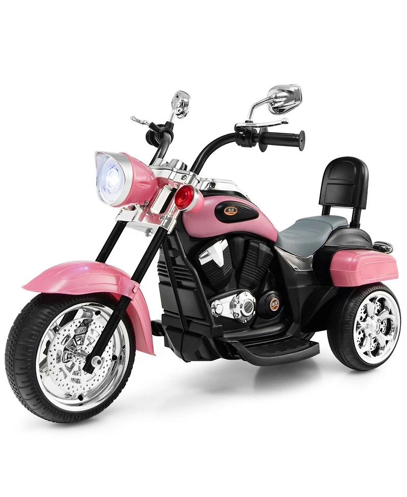 6V 3-Wheel Kids Motorcycle - Pink