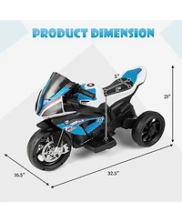 12V Licensed Bmw Kids Motorcycle Ride-On Toy for Ages 3-8 - Blue