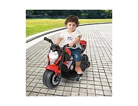 Kids Ride-On Motorcycle 6V Battery-Powered Motorbike with Detachable Training Wheels - Red