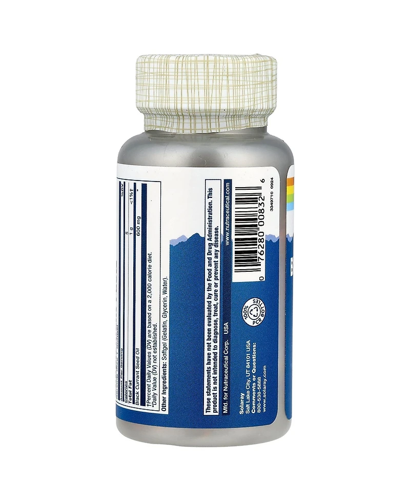 Solaray Black Currant Seed Oil 600 mg - 90 Softgels