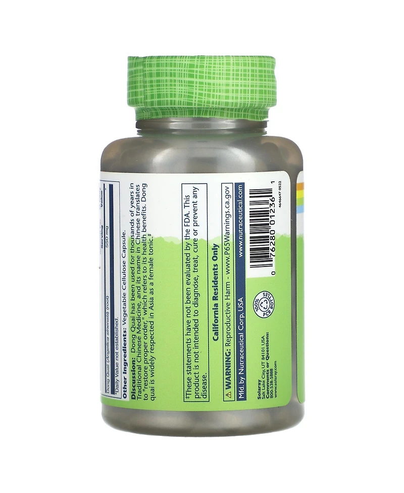 Solaray True Herbs Dong Quai 550 mg - 180 VegCaps