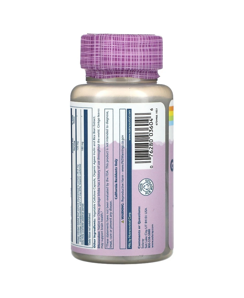 Solaray Vital Extracts Ginkgo Biloba With Gotu Kola