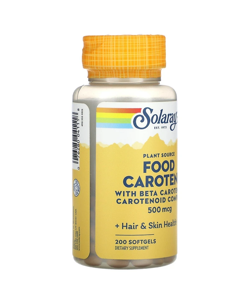 Solaray Food Carotene, Vitamin A 10000 Iu | Healthy Skin, Eyes, Antioxidant & Immune Support