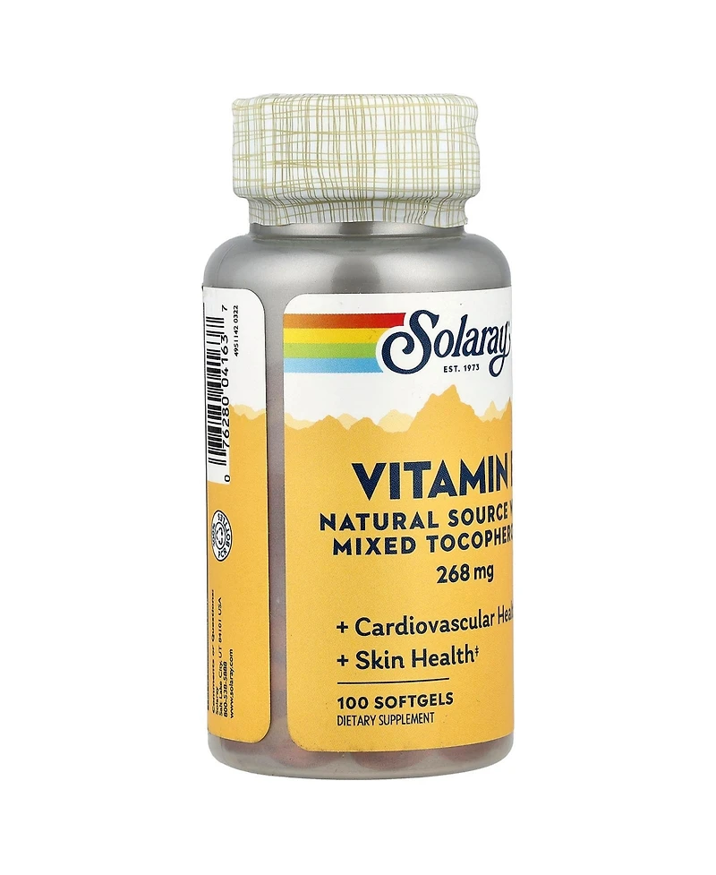 Solaray Vitamin E - 100 Softgels