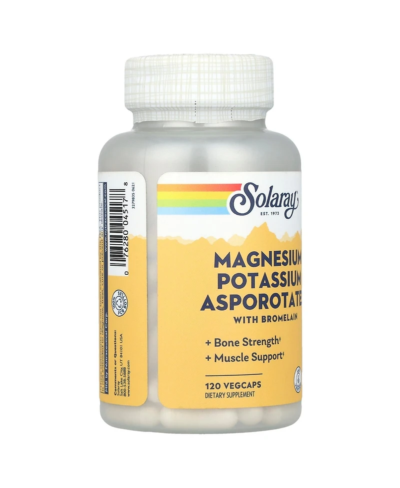 Solaray Magnesium Potassium Asporotates with Bromelain - 120 VegCaps