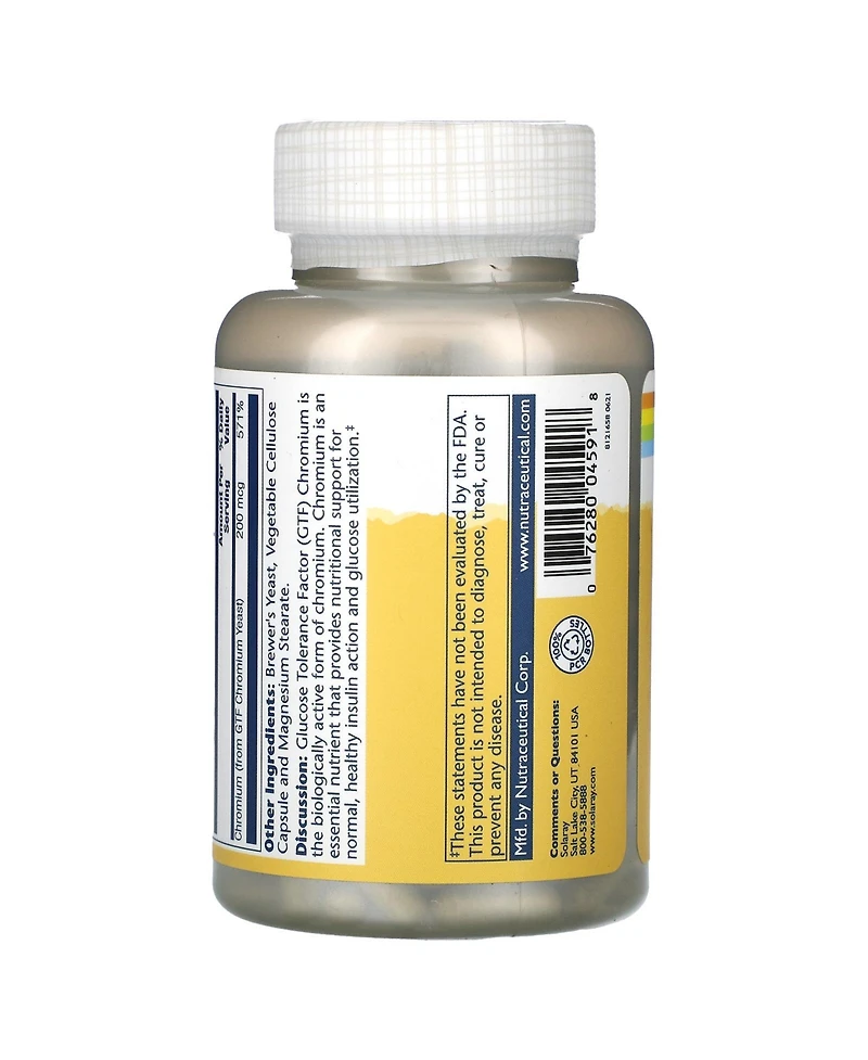Solaray Gtf Chromium 200 mcg