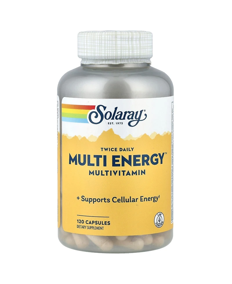 Solaray Twice Daily Multi Energy Multivitamin Iron Free