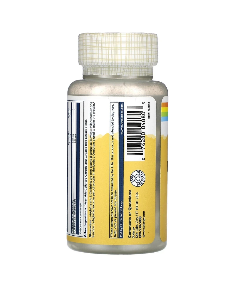 Solaray L-Arginine L-Ornithine 750 mg