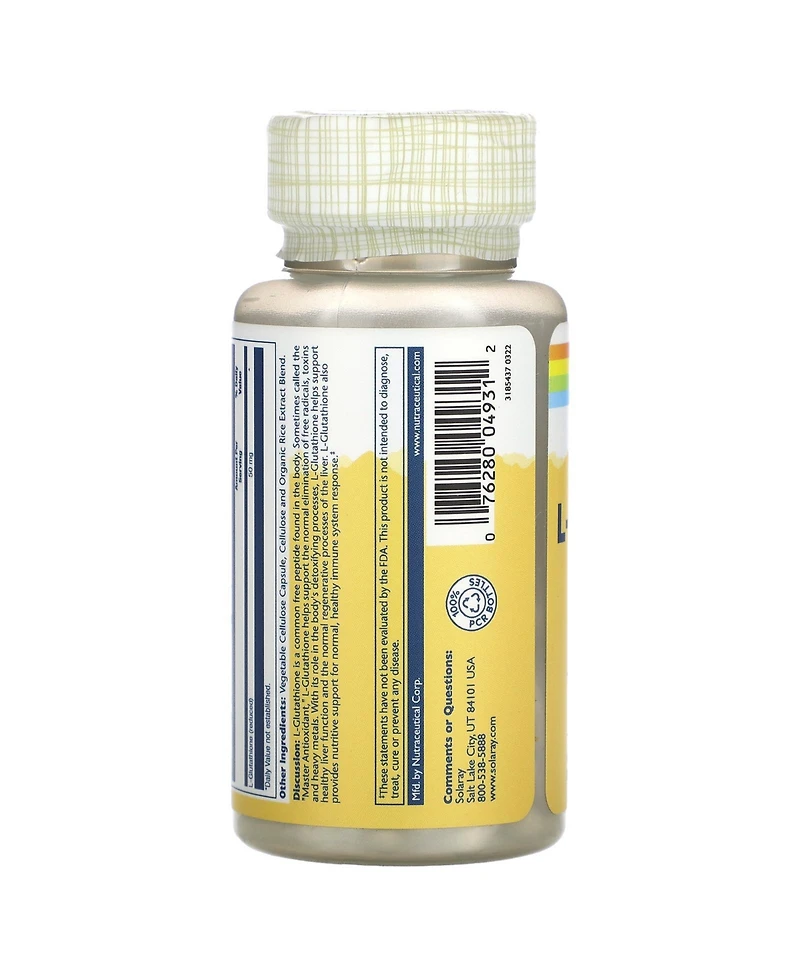 Solaray L-Glutathione 50 mg