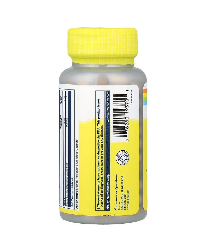 Solaray Licorice - 100 VegCaps (450 mg per Capsule)