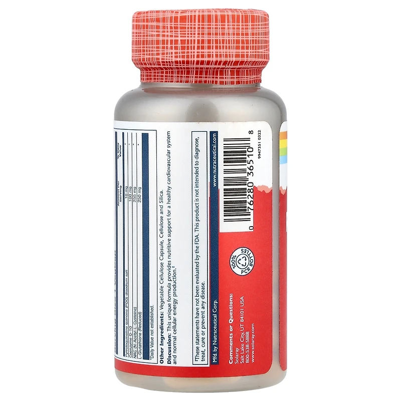 Solaray Pqq CoQ-10 with Nac & Glutathione - 30 VegCaps