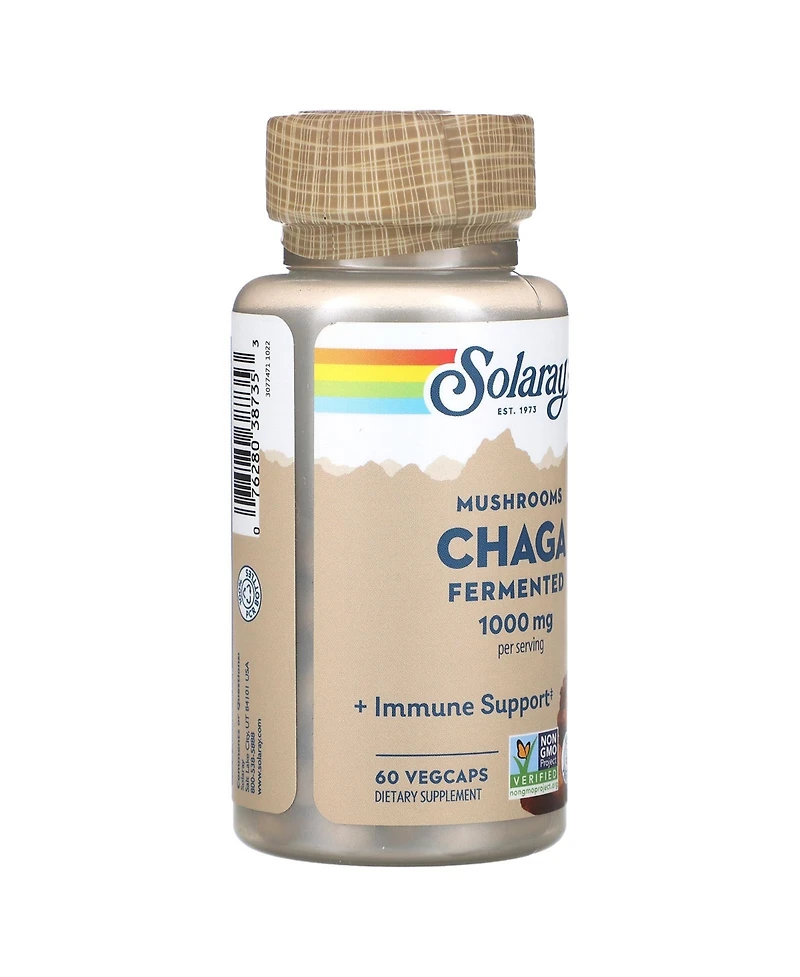 Solaray Fermented Chaga Mushrooms - 60 VegCaps (500 mg per Capsule)