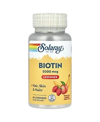 Solaray Biotin Natural Peach Strawberry Banana 5 000 mcg - 60 Lozenges