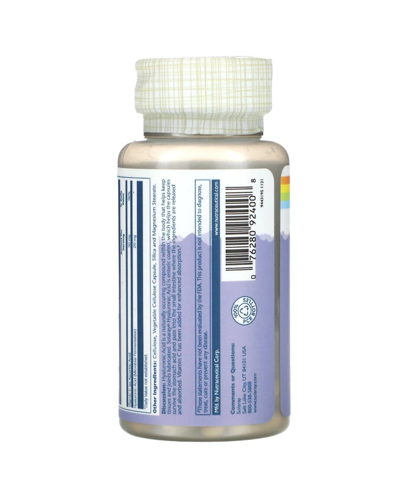 Solaray Enteric-Coated Hyaluronic Acid 20 mg