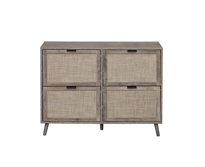 Casainc Freestanding Modern Storage Cabinet with 4 Door Shoe Rack