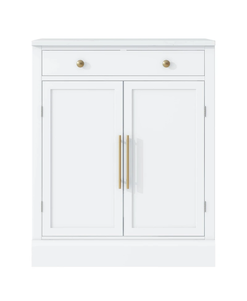 Casainc Modern Freestanding Kitchen Pantry Cabinet with Drawer and Adjustable Storage Shelves