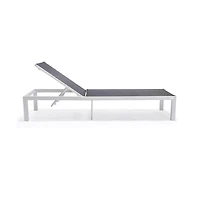 LeisureMod Marlin Patio Chaise Lounge Chair With Aluminum Frame