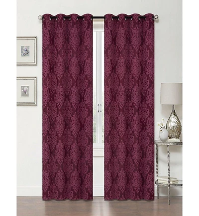 Kate Aurora Living 2 Pack Delaney Room Darkening Damask Print Grommet Curtain - 52 in. W x 84 L