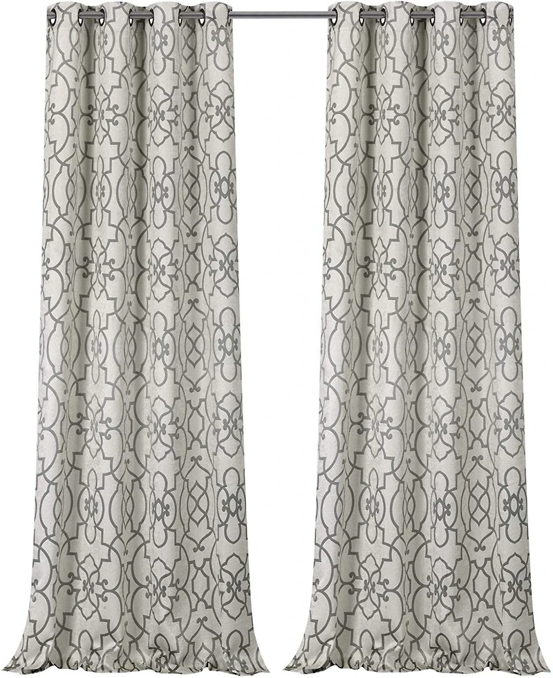Kate Aurora Living 2 Pack Reversible Geometric Room Darkening Grommet Curtains - 38 in. W x 84 L, Lavender/Purple